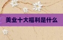 美业十大福利是什么