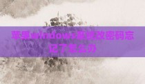苹果windows系统改密码忘记了怎么办