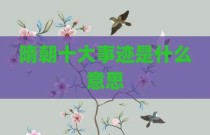 隋朝十大事迹是什么意思