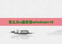 怎么从u盘安装windows10