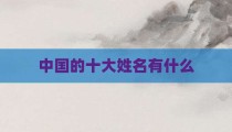 中国的十大姓名有什么