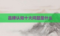 品牌认知十大问题是什么