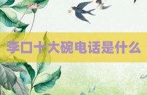 李口十大碗电话是什么