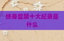 终身监禁十大纪录是什么