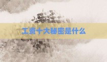 工资十大秘密是什么
