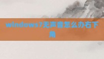 windows7无声音怎么办右下角