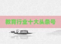 教育行业十大头条号