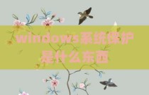 windows系统保护是什么东西