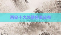 西安十大欠薪名单公布