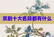 京剧十大名段都有什么