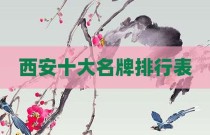 西安十大名牌排行表