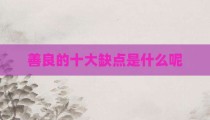 善良的十大缺点是什么呢