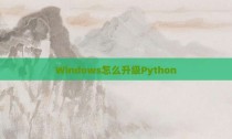 Windows怎么升级Python