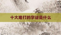 十大难打的字谜是什么