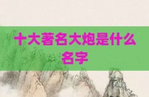 十大著名大炮是什么名字