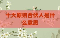 十大原则合伙人是什么意思
