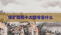 煤矿司机十大禁令是什么