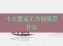 十大重点工作制度是什么