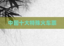 中国十大特殊火车票