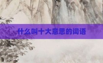 什么叫十大意思的词语