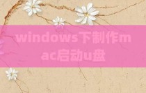windows下制作mac启动u盘