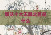 部队十大王牌之首是什么