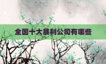 全国十大暴利公司有哪些