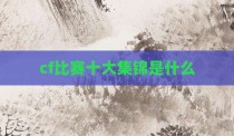 cf比赛十大集锦是什么