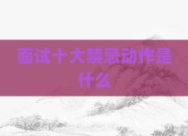 面试十大禁忌动作是什么
