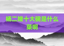 杨二嫂十大碗是什么菜啊