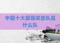 中国十大最强突击队是什么队