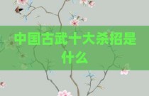 中国古武十大杀招是什么