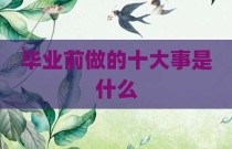 毕业前做的十大事是什么