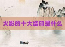 火影的十大结印是什么