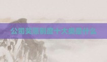 公司奖惩制度十大类是什么