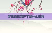 梦见自己流产了是什么征兆