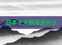 日本十大政策是什么