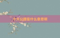 十大公路是什么意思啊