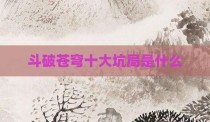 斗破苍穹十大坑局是什么