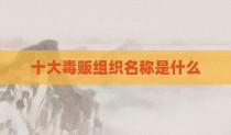 十大毒贩组织名称是什么
