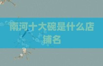 南河十大碗是什么店铺名