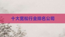 十大宽松行业排名公司