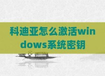 科迪亚怎么激活windows系统密钥
