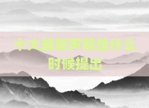 十大最新声明是什么时候提出
