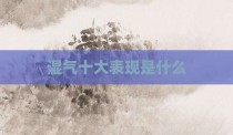 湿气十大表现是什么