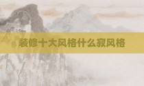 装修十大风格什么寂风格