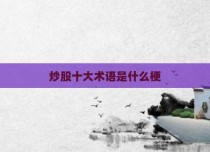 炒股十大术语是什么梗