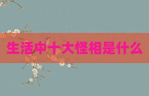 生活中十大怪相是什么