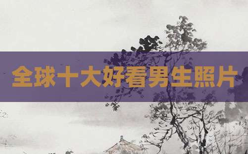 全球十大好看男生照片