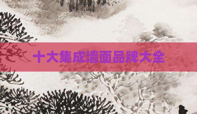 十大集成墙面品牌大全
